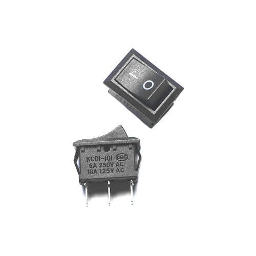 2 Pcs Black Mini On Off Switch 6A-10A 250V KCD1- 3 Pin Snap-in On/Off Rocker Switch 22 x 15 mm